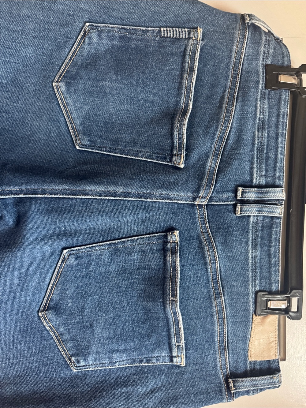 PAIGE Mid Blue Wide-Leg Jeans with Raw Hem - Picture 4 of 4